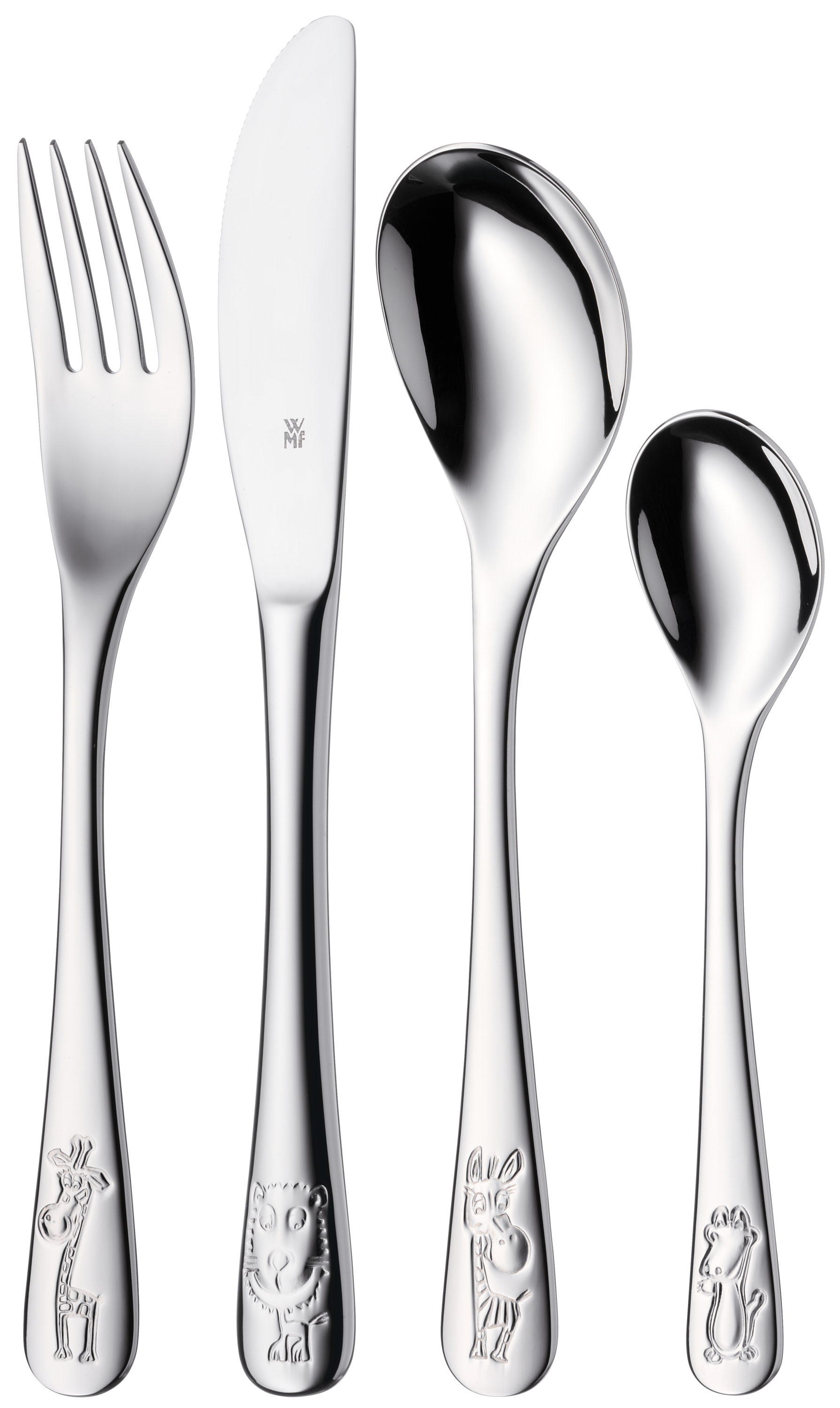WMF Kinderbesteck-Set Safari, 4-teilig in poliertem Edelstahl