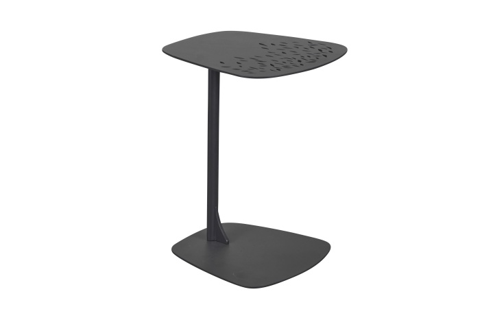 L.C. Wholesaler Beistelltisch BARI ca. B40 H53 T39 cm in Platte Aluminium anthrazit
