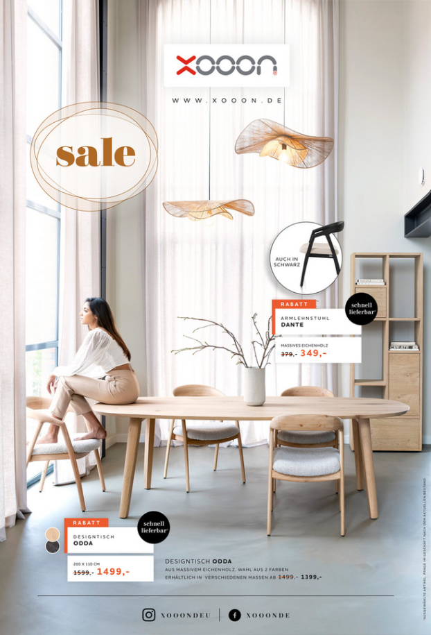 Xooon Esszimmer, Esstisch, Tisch, Werbung, Plakat