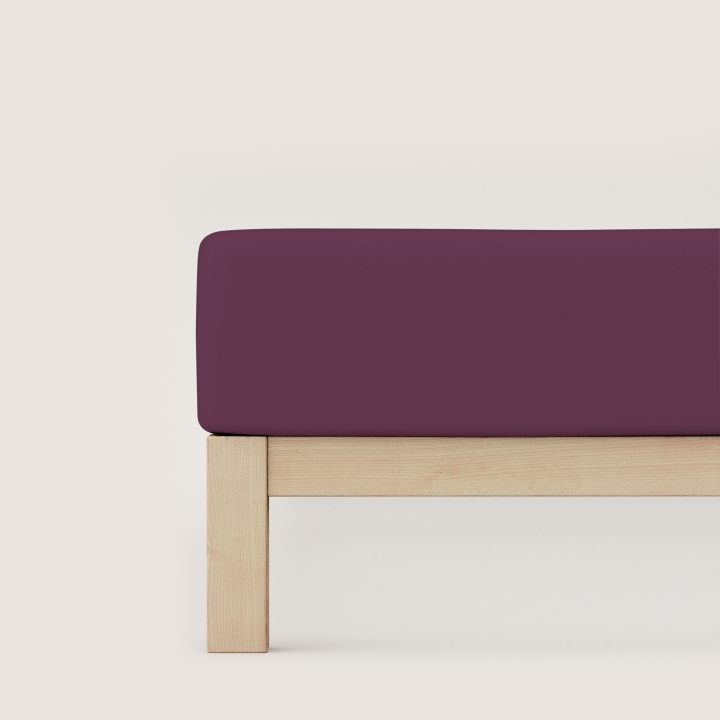 Schlafgut Casual Spannbettlaken ca. 140x200-160x200cm in Farbe Purple Deep