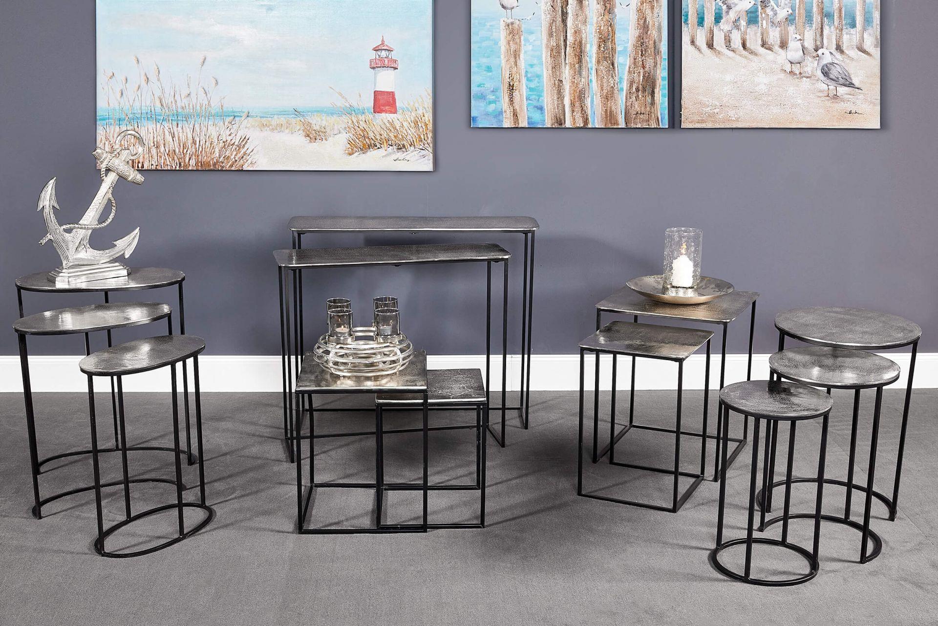 L.C. Wholesaler Tisch 47x47x50cm groß  in Alu/Metall schwarz