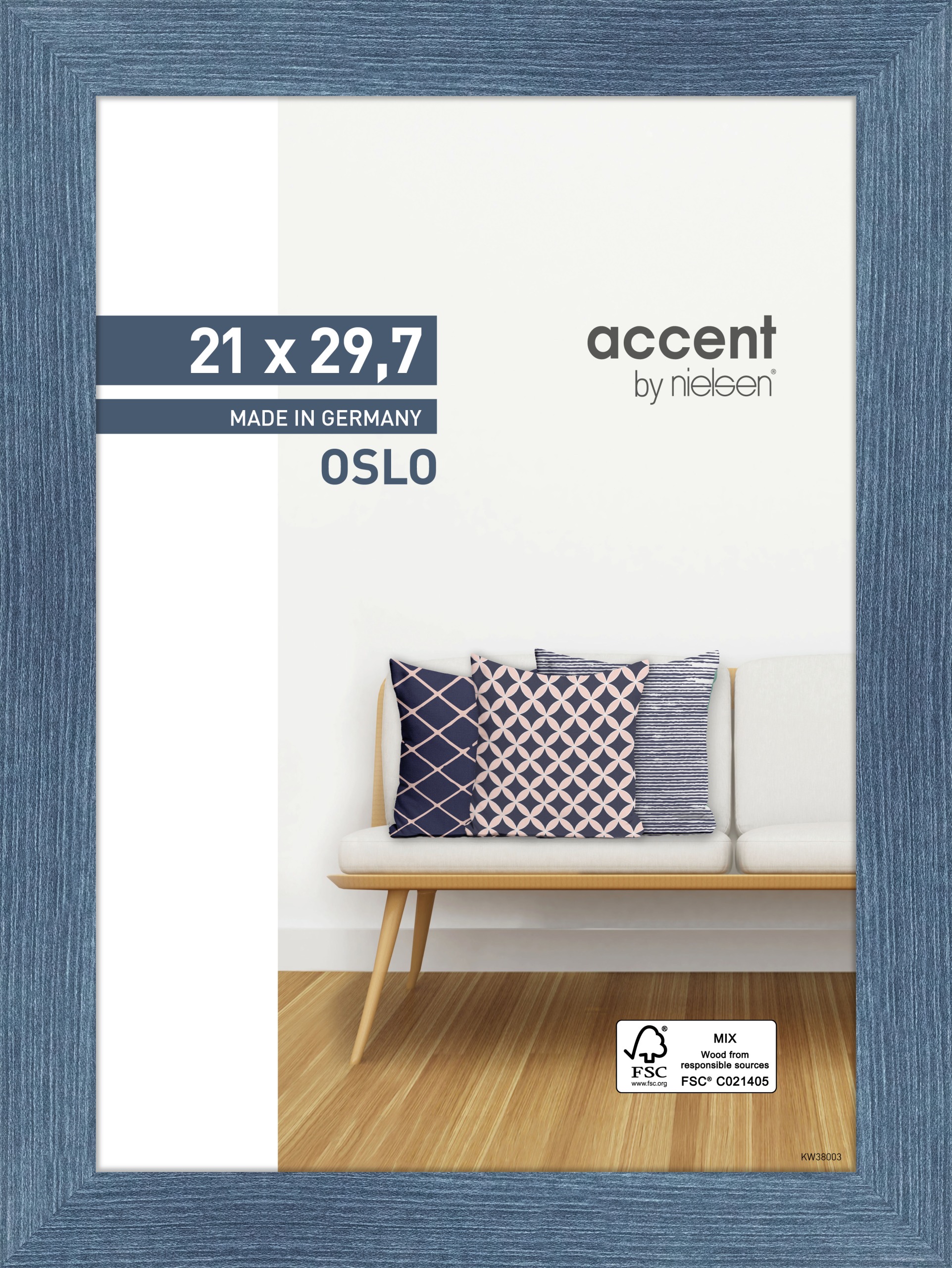 Accent by Nielsen Holz Bilderrahmen Oslo ca. 21x29,7cm in Farbe Blue