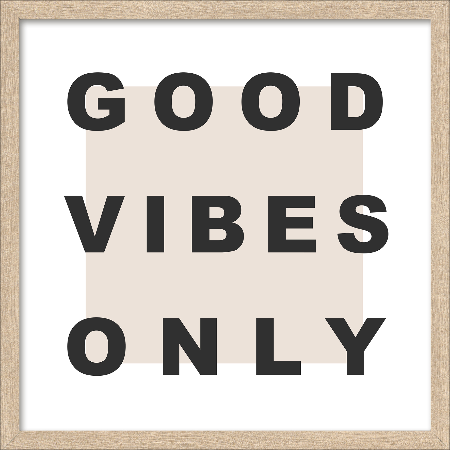 PRO ART Framed-Art Slim Scandic 33x33cm Good Vibes Only