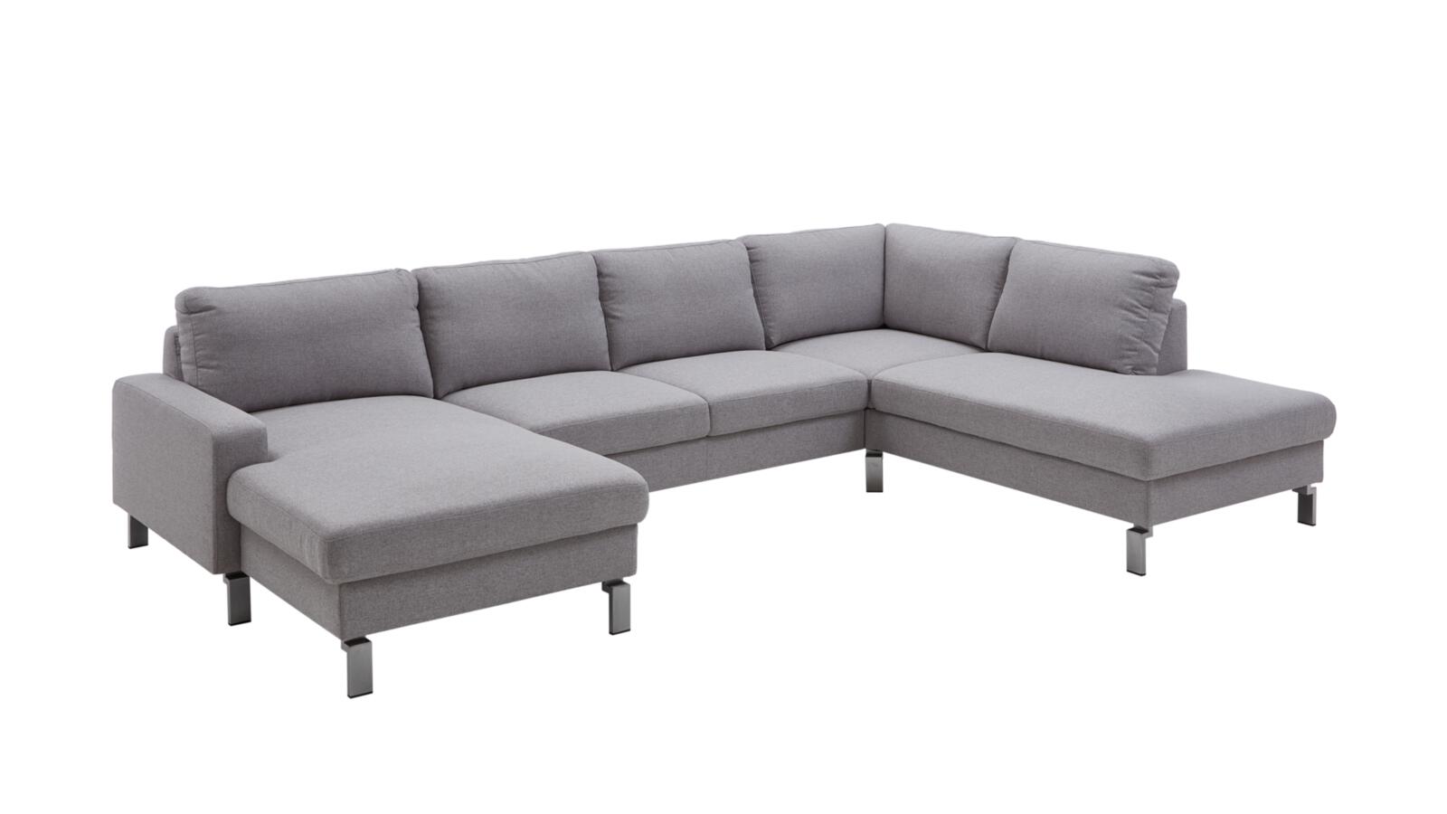 Polstergruppe COAST ca. 336x220cm in Stoff Mono light grey