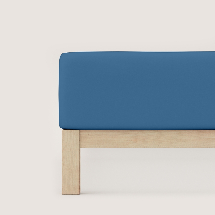 Schlafgut Pure Boxspring Spannbettlaken ca. 120x200-130x220cm in Farbe Blue Mid