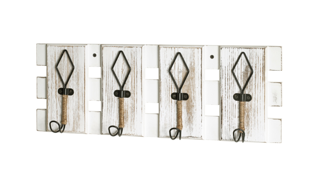 Haku Möbel Garderobenleiste  ca. B55 H20 T7 cm in MDF mit Dekor in Vintageoptik, Kleiderständer