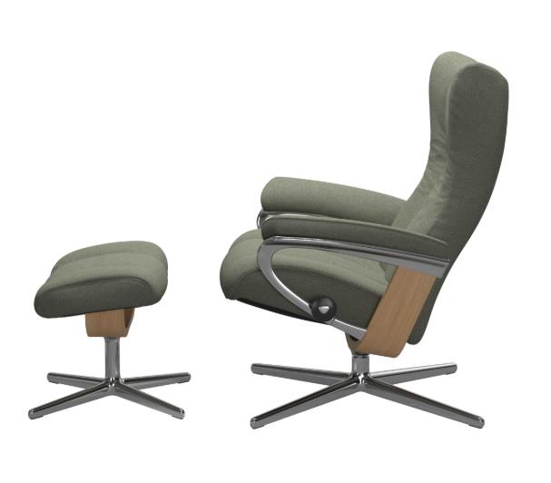 Stressless Sessel mit Hocker WING ca. B84 H103 T120 cm in Stoff Lotus 90 green