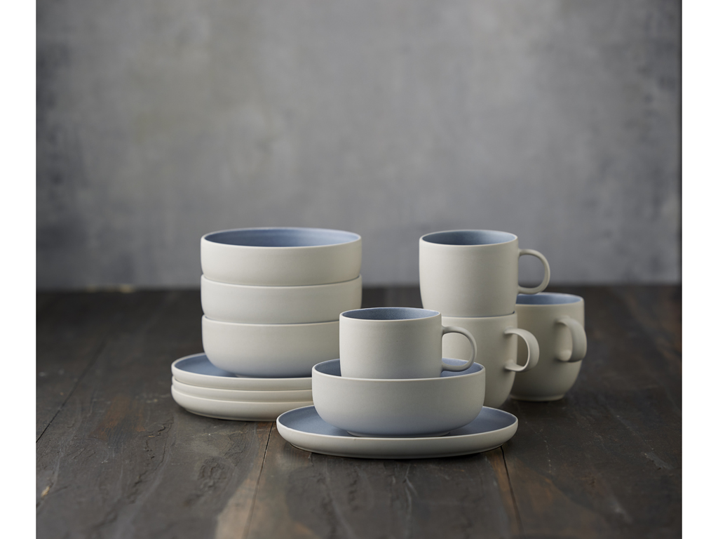 F&H Brunch-Set STUDIO ROUND NORTH in Farbe Matte white/Matte river