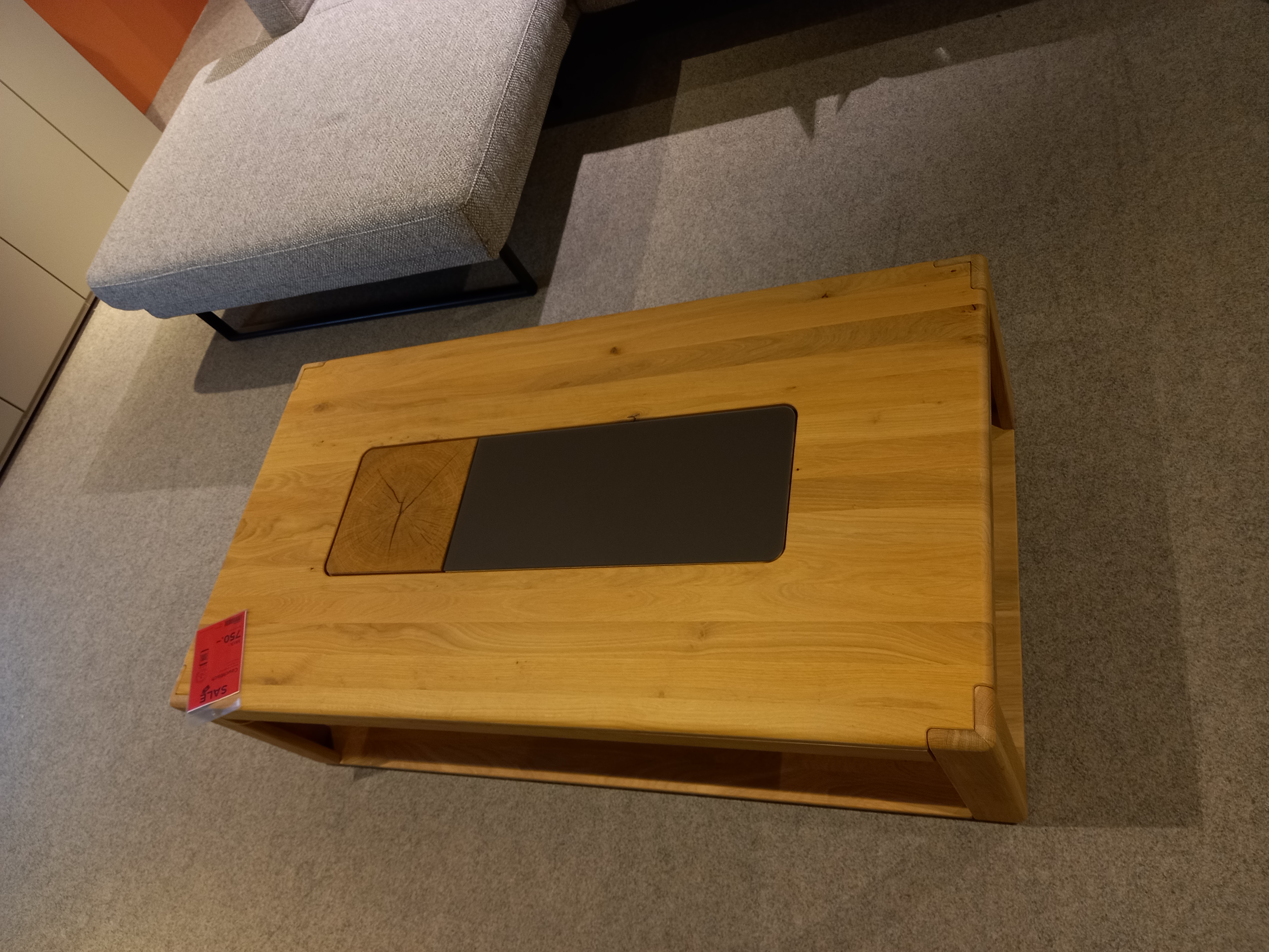Wöstmann Couchtisch Solento 9500, ca. 130 x 40 x 70 cm in Wildeiche soft gebürstet, Kaffeetisch, Tabelle, Holz, Sperrholz, Hartholz