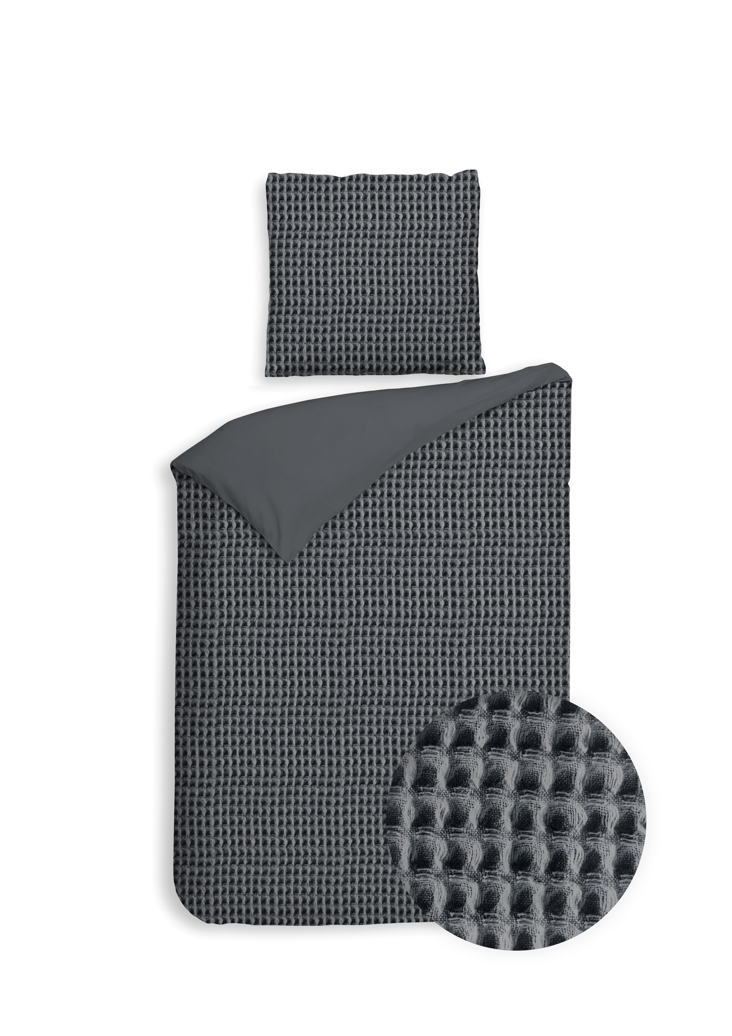 Heckettlane Bettwäsche ca. 155x220cm in Farbe Steel-Grey
