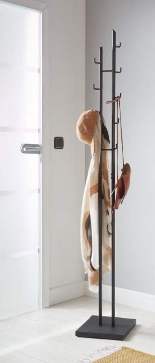 Haku Möbel Garderobenständer Rudi 21553 schwarz ca. H 176 cm