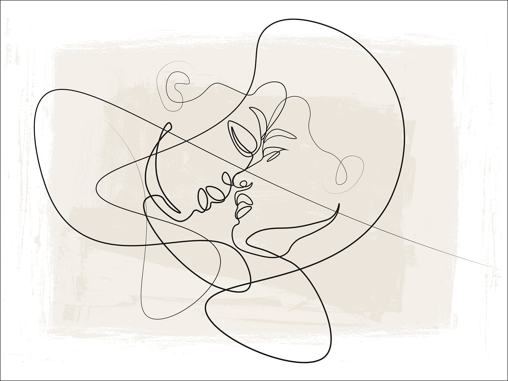 ProArt Glas-Art 80x60cm Line Art Faces VI