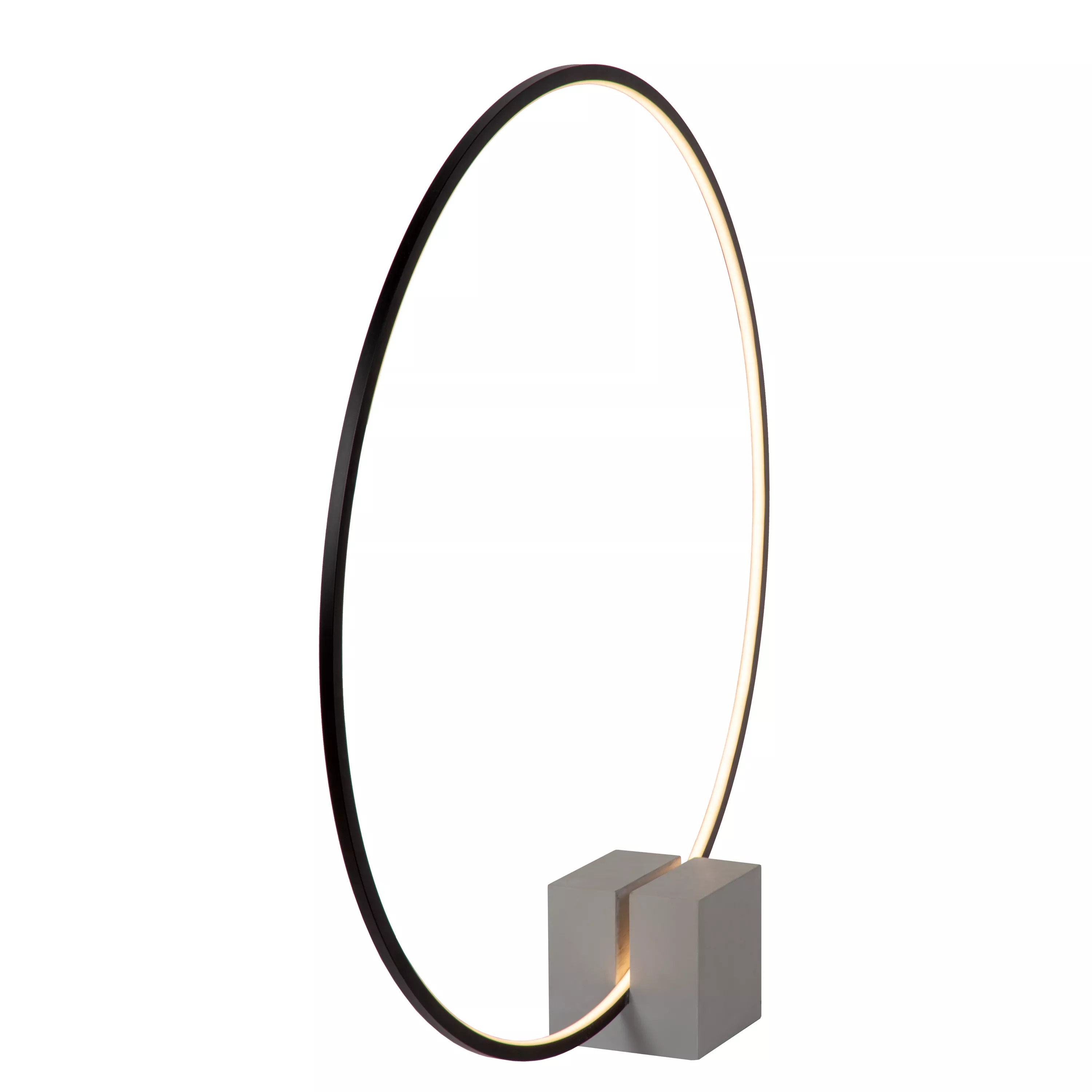 Lucide Stehleuchte CIRKELIS in schwarz, dimmbar, Oval, Reifen