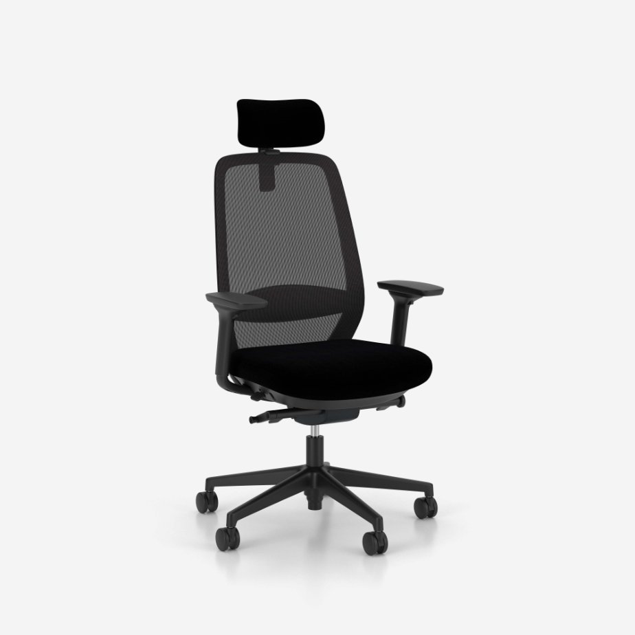 Nowy Styl Drehstuhl ELOVIE in Netzrücken schwarz, Kissen, Dekoration für Zuhause, Stuhl, Mobiliar, Kopfstütze