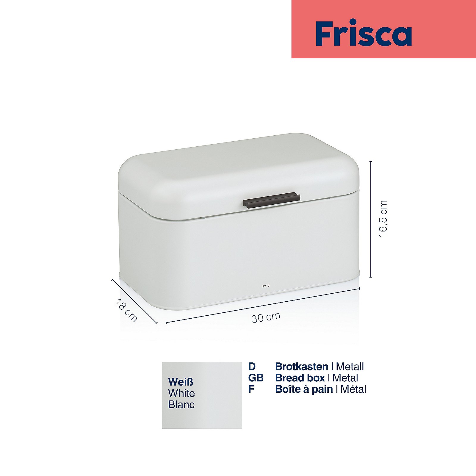 Kela Brotkasten FRISCA in Weiß, Postfach