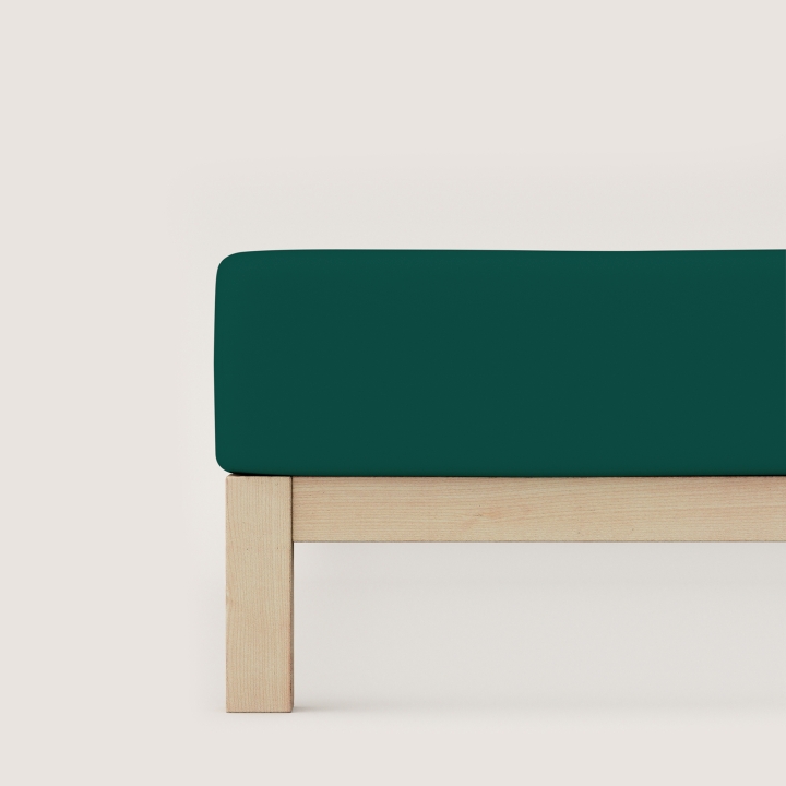 Schlafgut Casual Spannbettlaken ca. 140x200-160x200cm in Farbe Green Deep