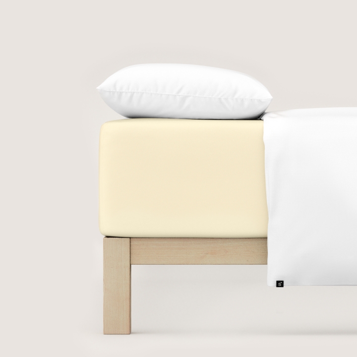 Schlafgut Pure Boxspring Spannbettlaken ca. 140x200-160x220cm in Farbe Yellow Light
