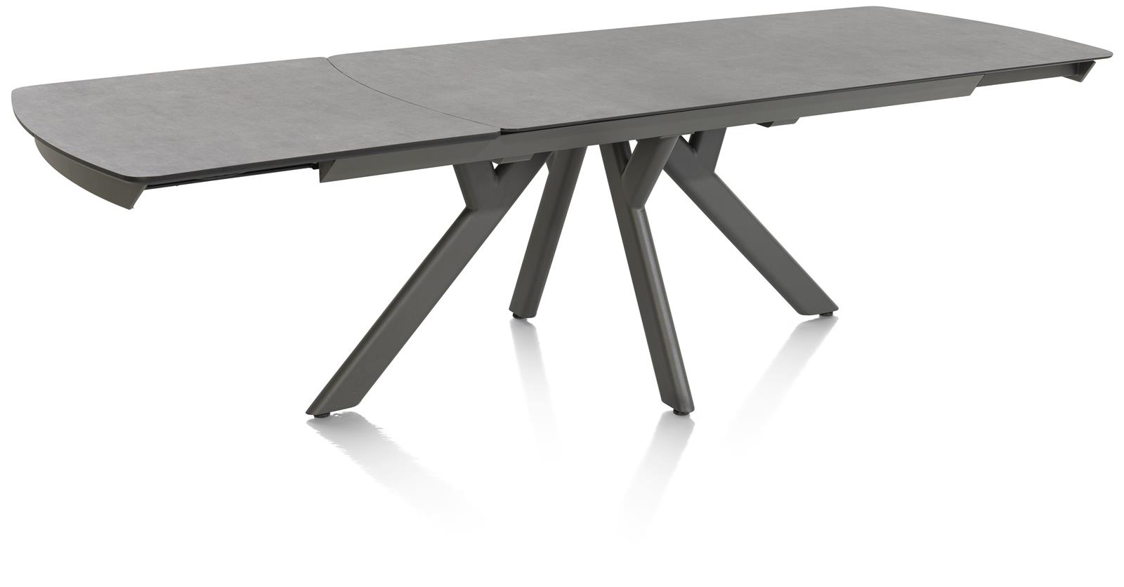 Henders & Hazel Ausziehtisch VEGAS ca. B100 H77 T170 cm in Platte Keramik Glas anthrazit