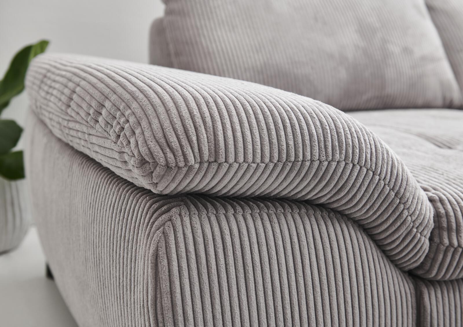 Polstergruppe VS-MP1028 ca. 306x197cm in Stoff Cord grey, Kissen, Dekoration für Zuhause, Couch, Innenarchitektur