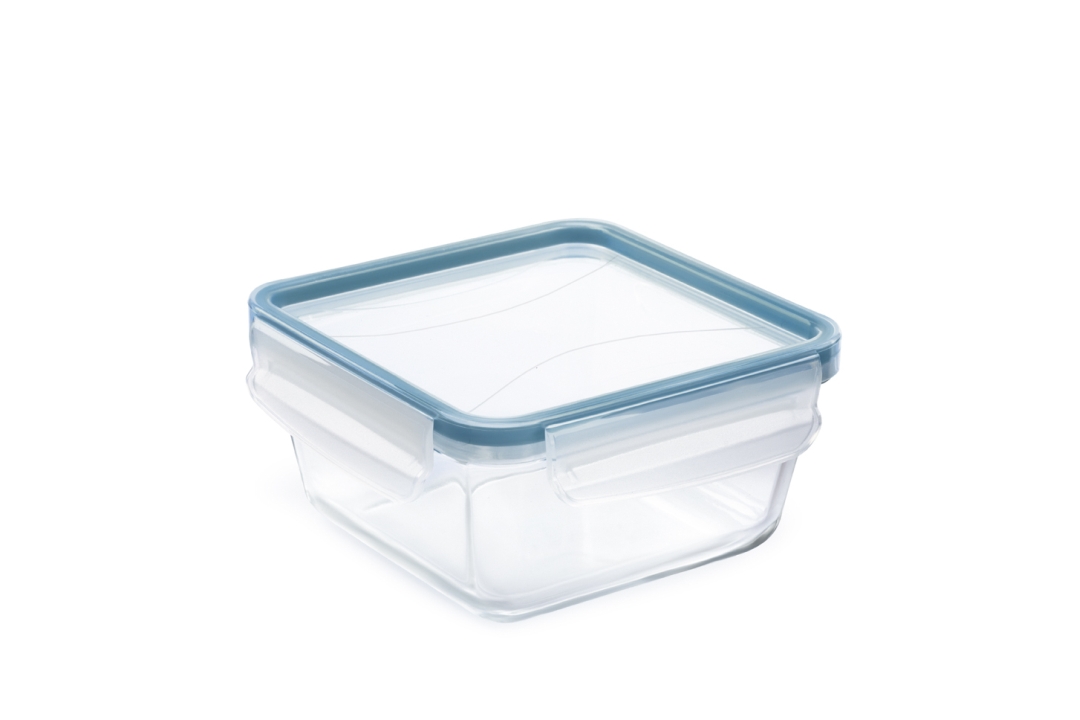 Rotho Kühlschrankdose Glas CLIC & LOCK in Farbe Horizon Blue