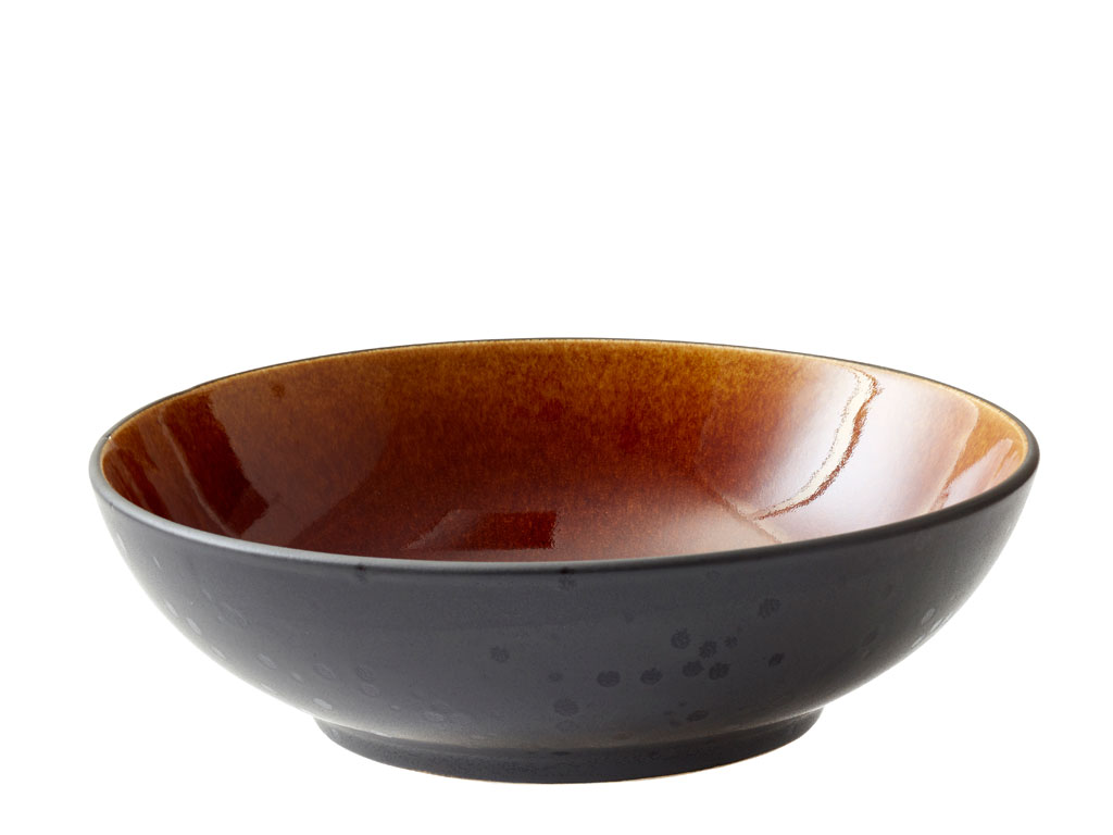 F&H Salatschüssel ca.24x6cm  BITZ ca. B25 H7 T24 cm in schwarz/Amber
