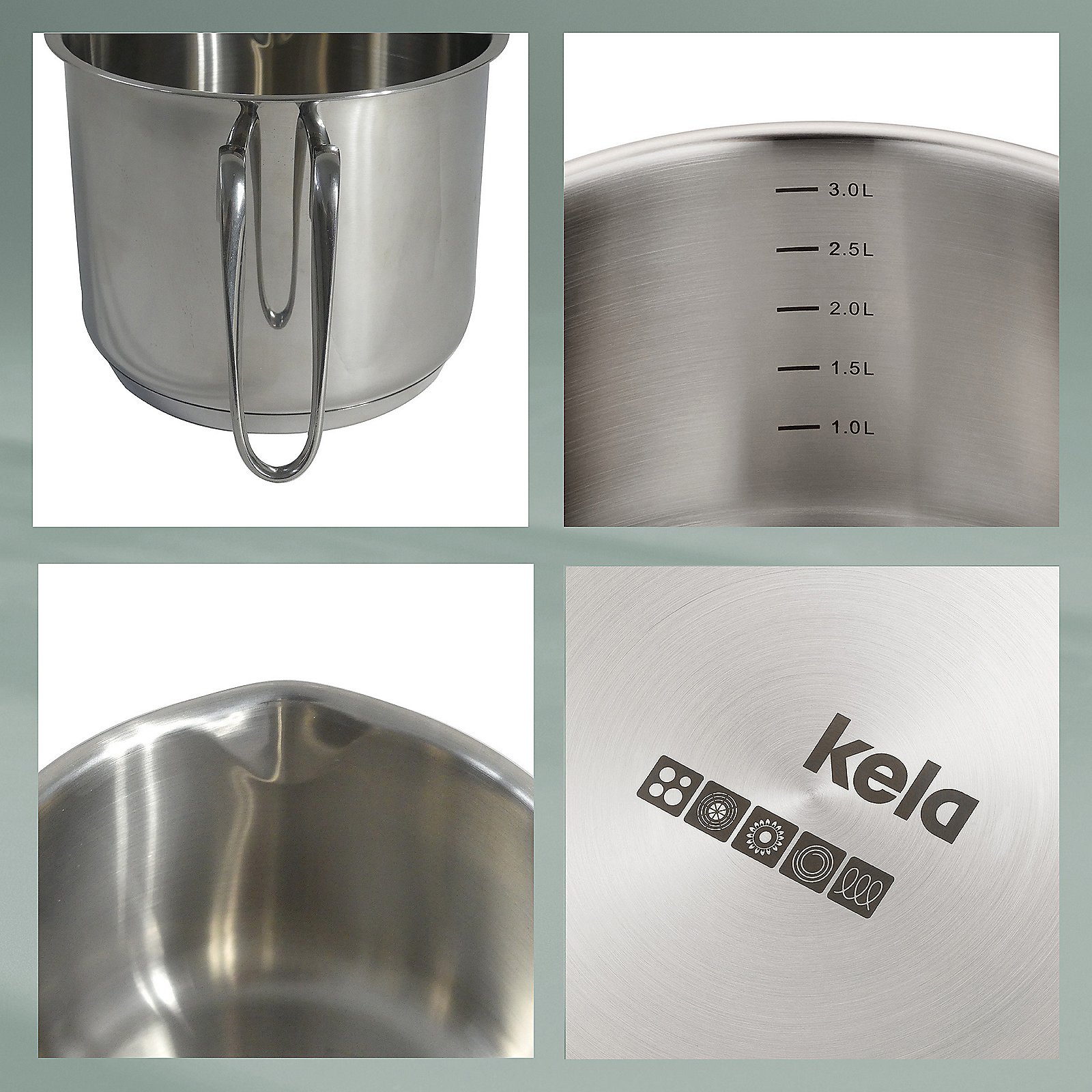 Kela Milchtopf Flavoria FLAVORIA in Silber Glänzend, Pokal, Sinken