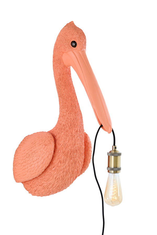 Light & Living Wandleuchte PELICAN in Farbe koralle, Tier, Schnabel, Vogel