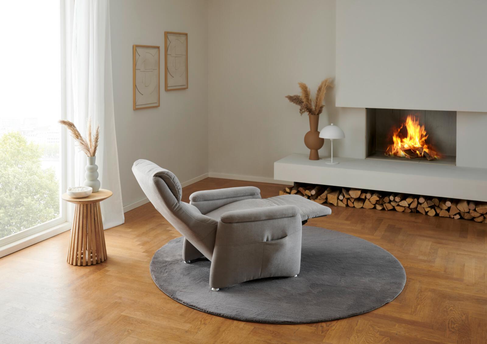 Polsteria Relaxsessel TIMELESS 1.0 COMFORT RELAXX in Olympia clean hellgrau
