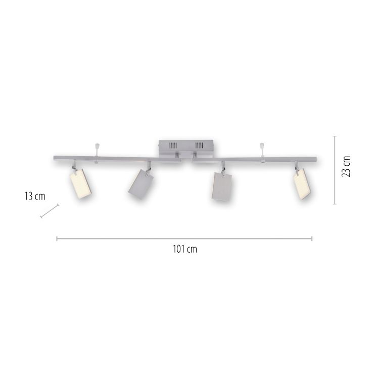Paul Neuhaus LED-Deckenleuchte PURE MIRA 4-flammig in Farbe aluminium, Beleuchtung
