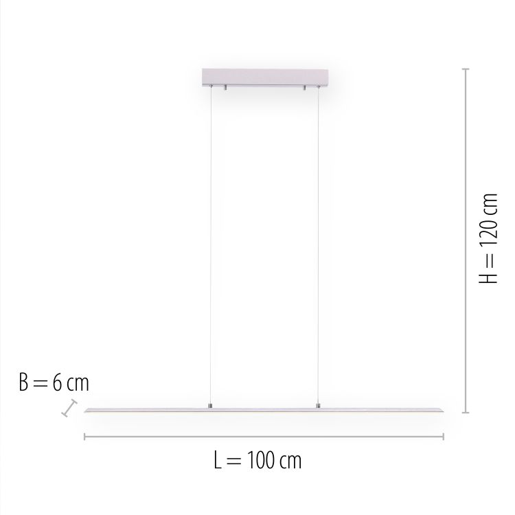 Paul Neuhaus LED-Pendelleuchte PURE LITE 1-flammig in Farbe stahl, Elektronik, Bildschirm, Seite, Text, Handlung