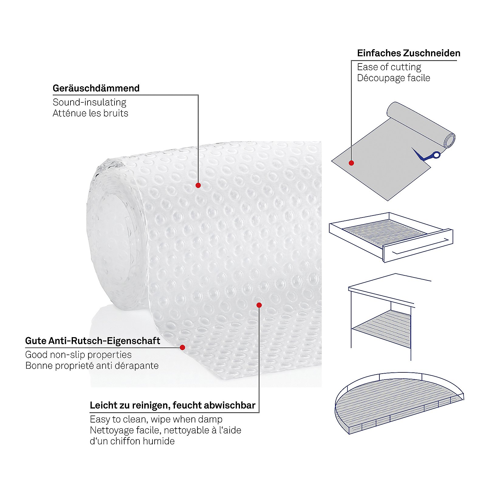 Kela Schubladenmatte SOLETTA in Farbe Transparent, Papier