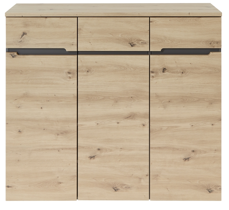 Innostyle Schuhschrank Memphis mit Front: Artisan Eiche MDF, Absetzung graphit