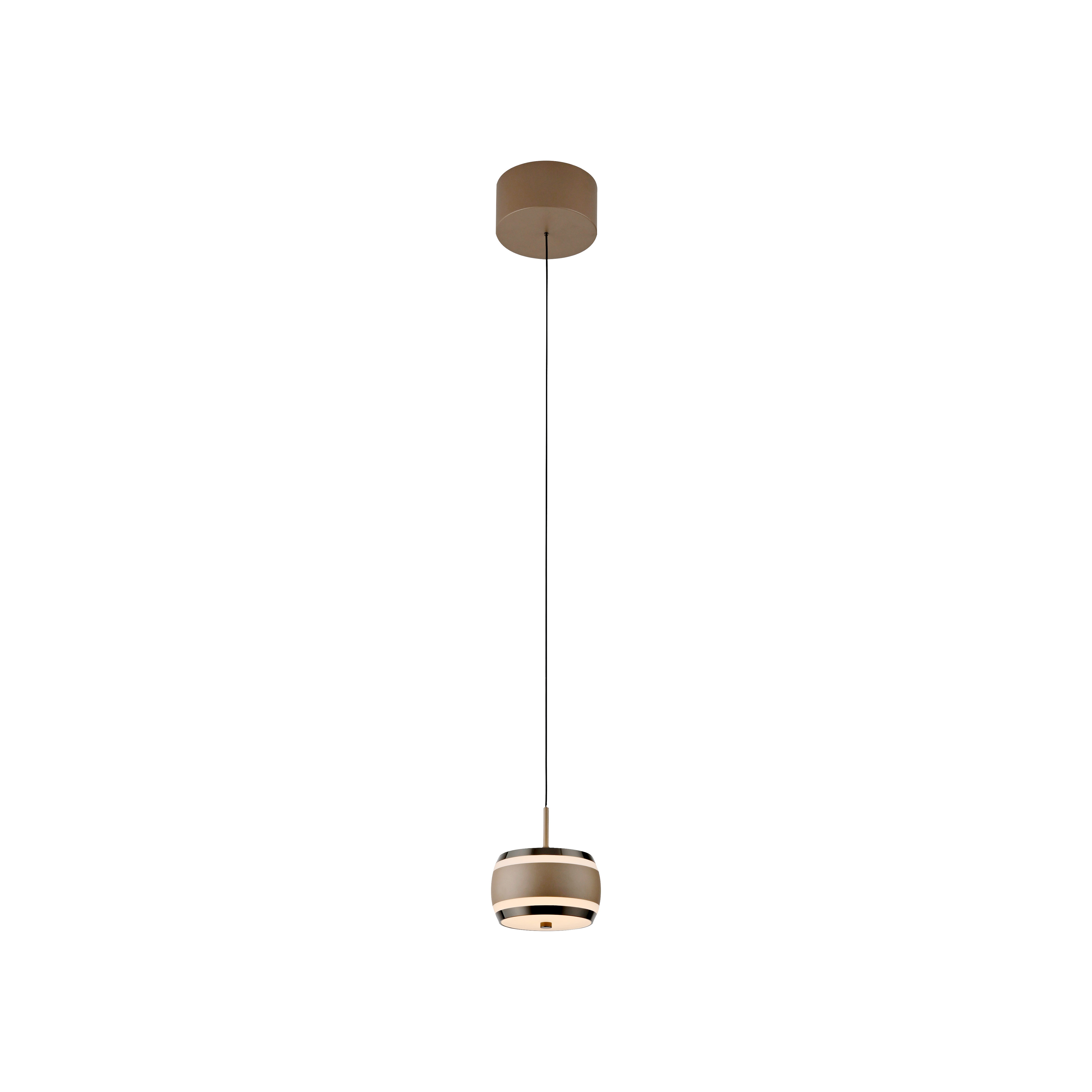 Paul Neuhaus LED-Pendelleuchte PURE FALLING RINGS 1-flammig in Farbe bronce/dark chrome, Lampe, Deckenleuchte