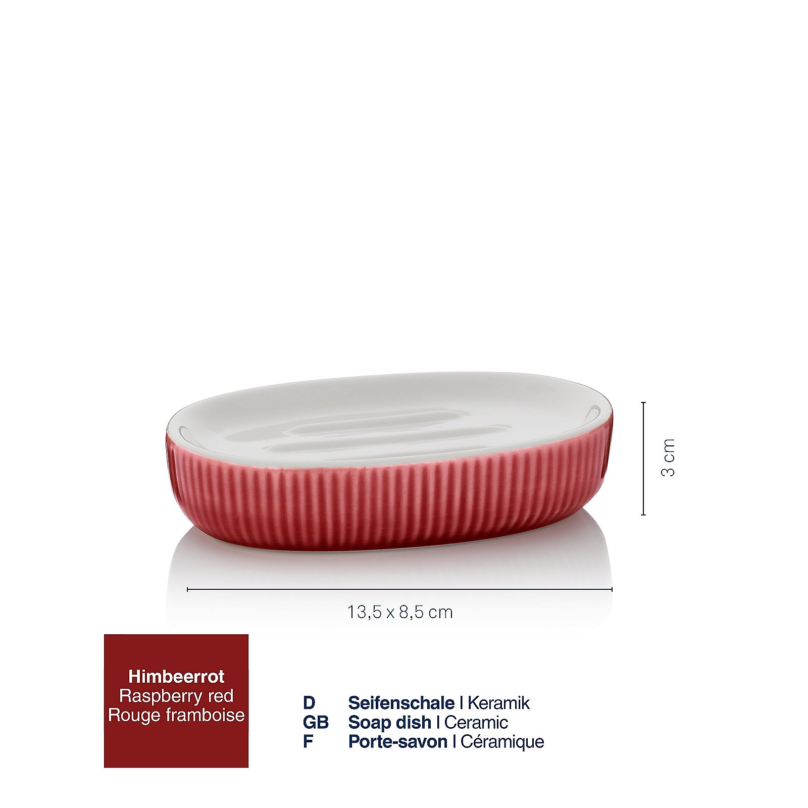 Kela  Seifenschale AVA in Farbe himbeerrot, Porzellan, Töpferei, Mahlzeit, Gericht, Suppenschüssel