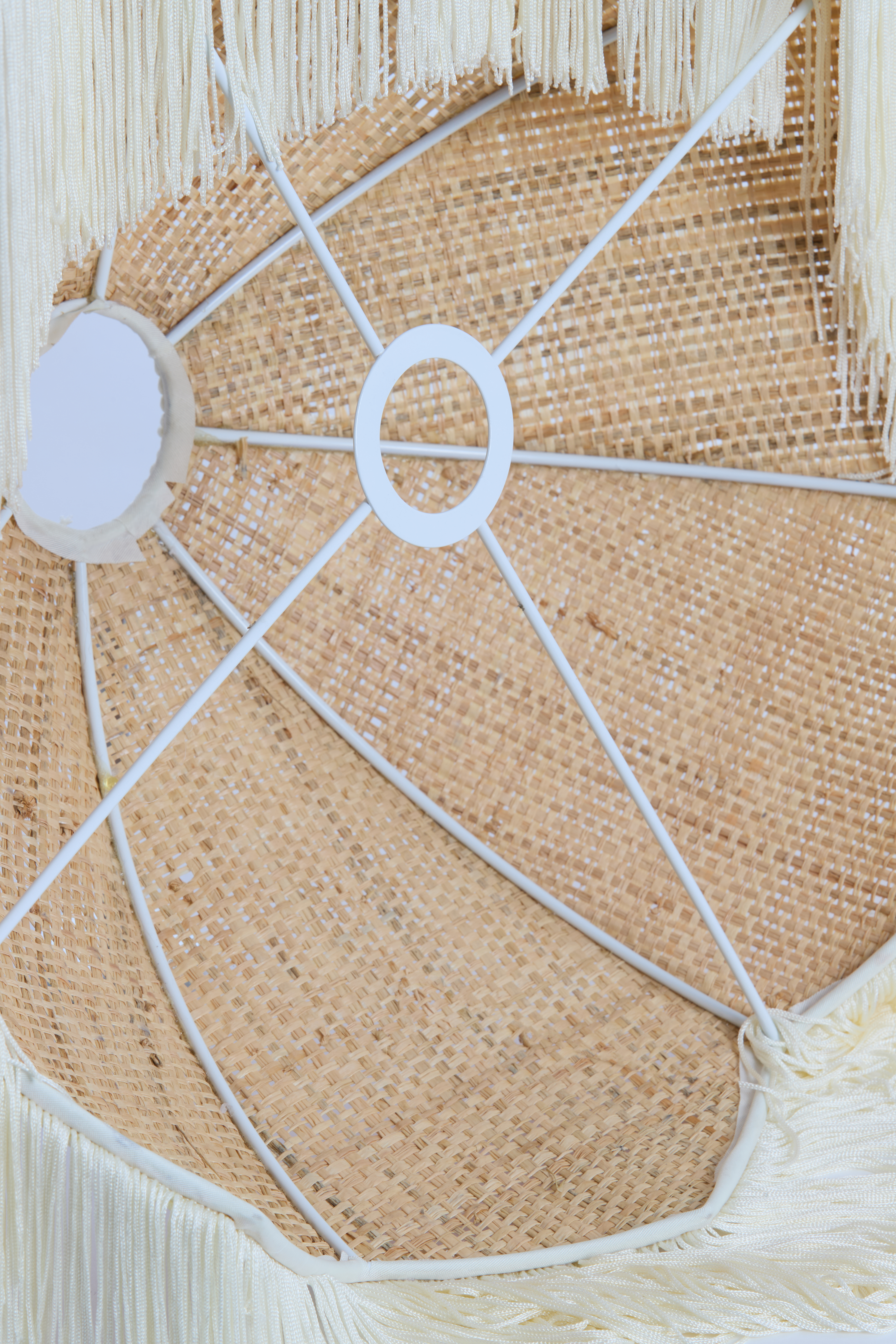 Lampenschirm  Durchm. 45x35,5cm in Raffia natural+cream