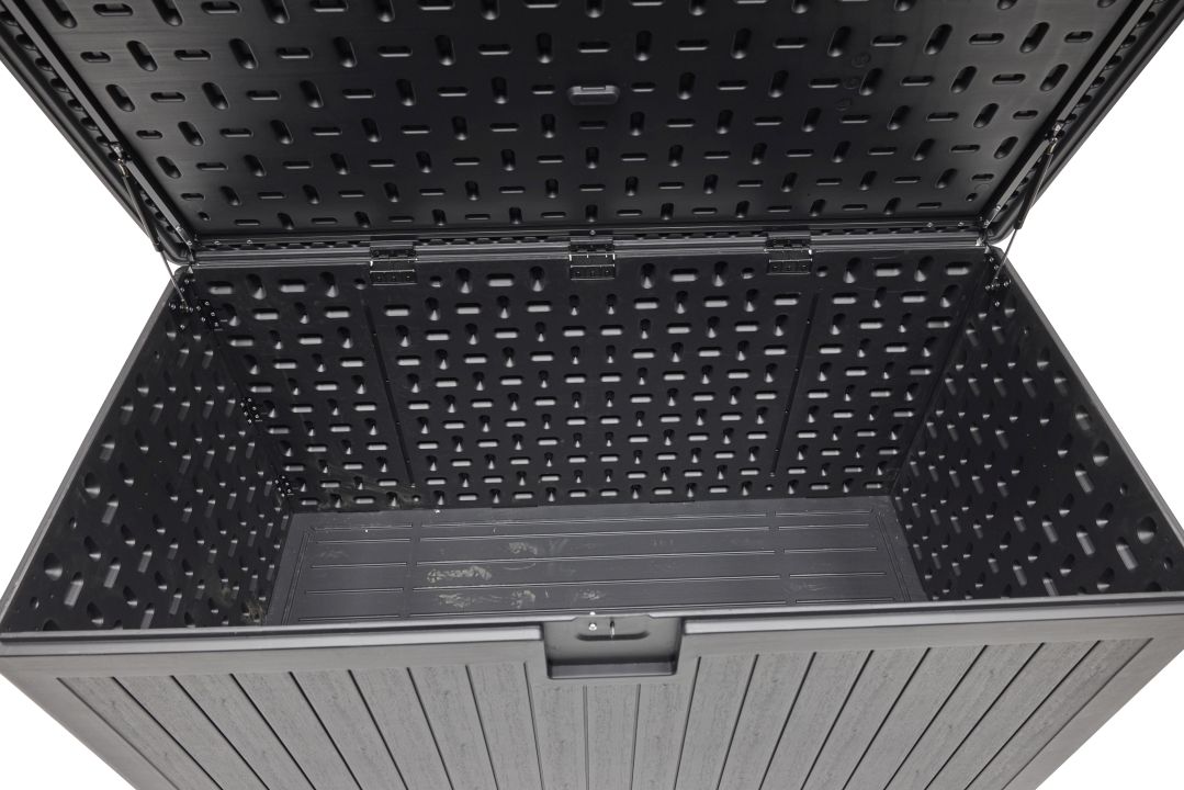 L.C. Wholesaler Aufbewahrungsbox VELIO in Farbe Schwarz mit Holzmaserung, Kiste