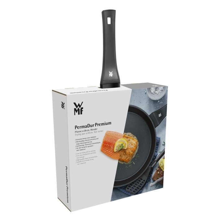 WMF Stielpfanne Ø 28 cm niedrig WMF PermaDur Premium  mit Wender Ø 28cm 576289990 Schwarz