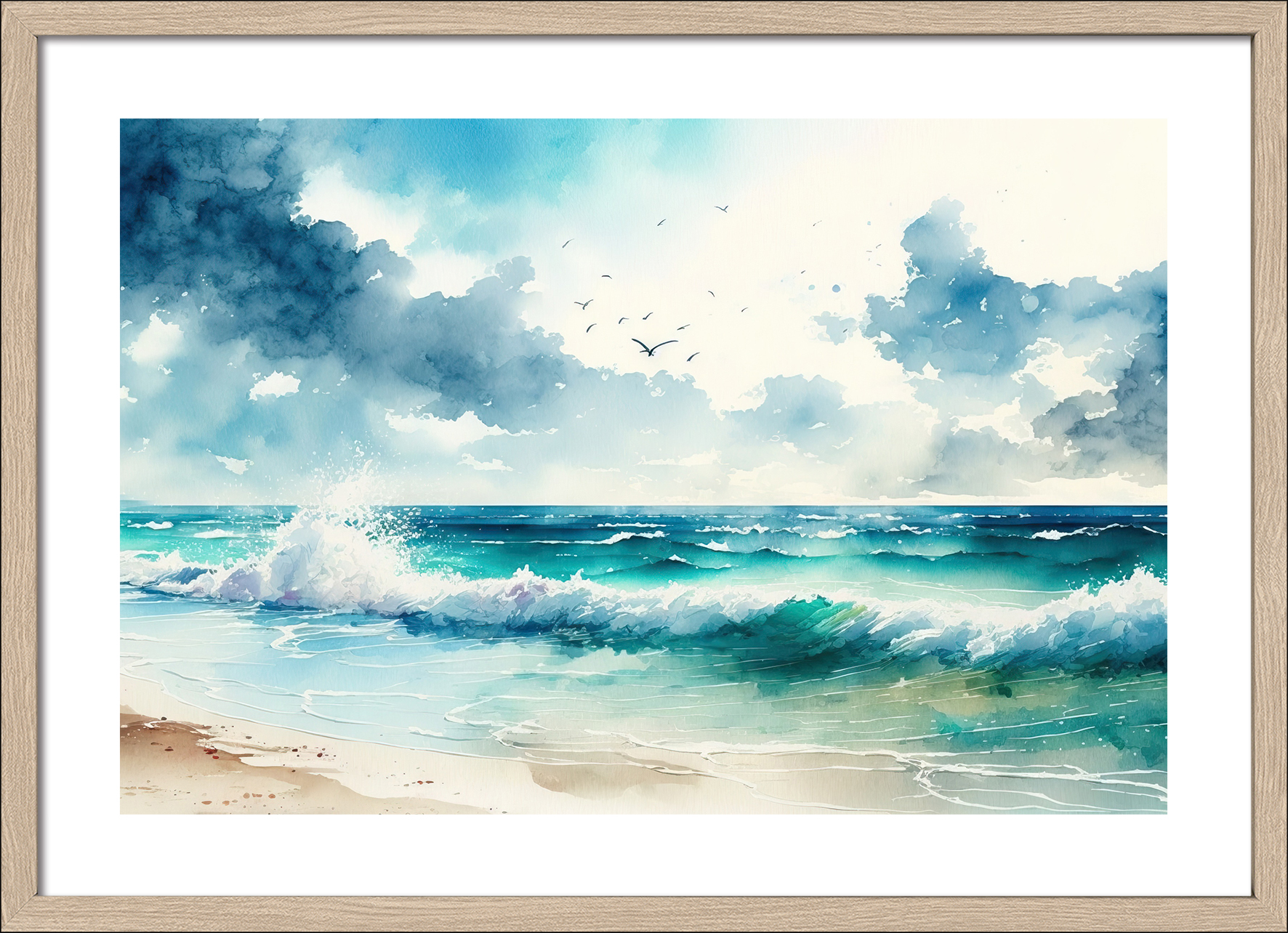 ProArt Anonymus IM 50 x 70 cm AQUARELL SEASIDE ca. 50x70cm in Aquarell Seaside / AM 55 x75