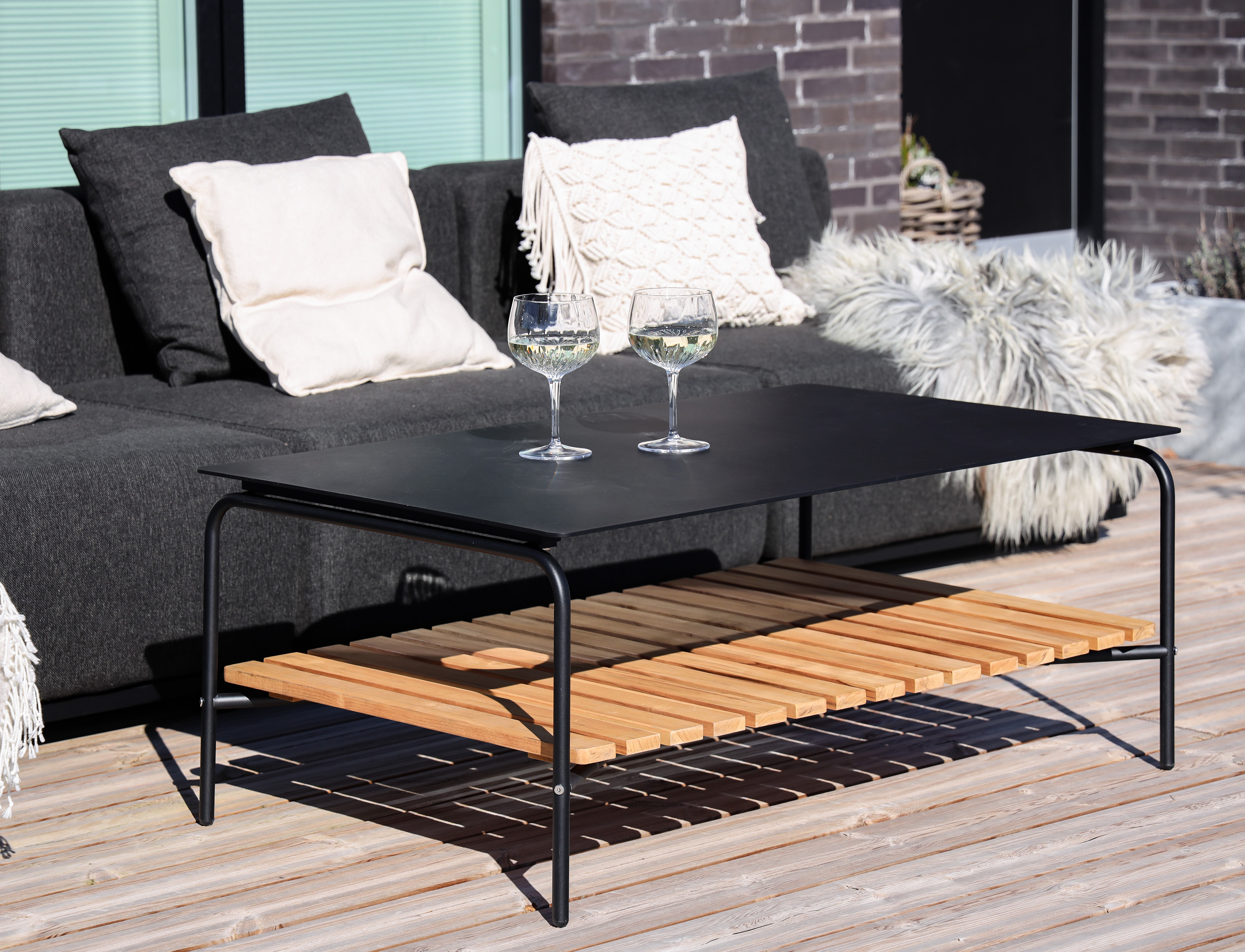SACKit Couchtisch PATIO in Farbe schwarz/Teak