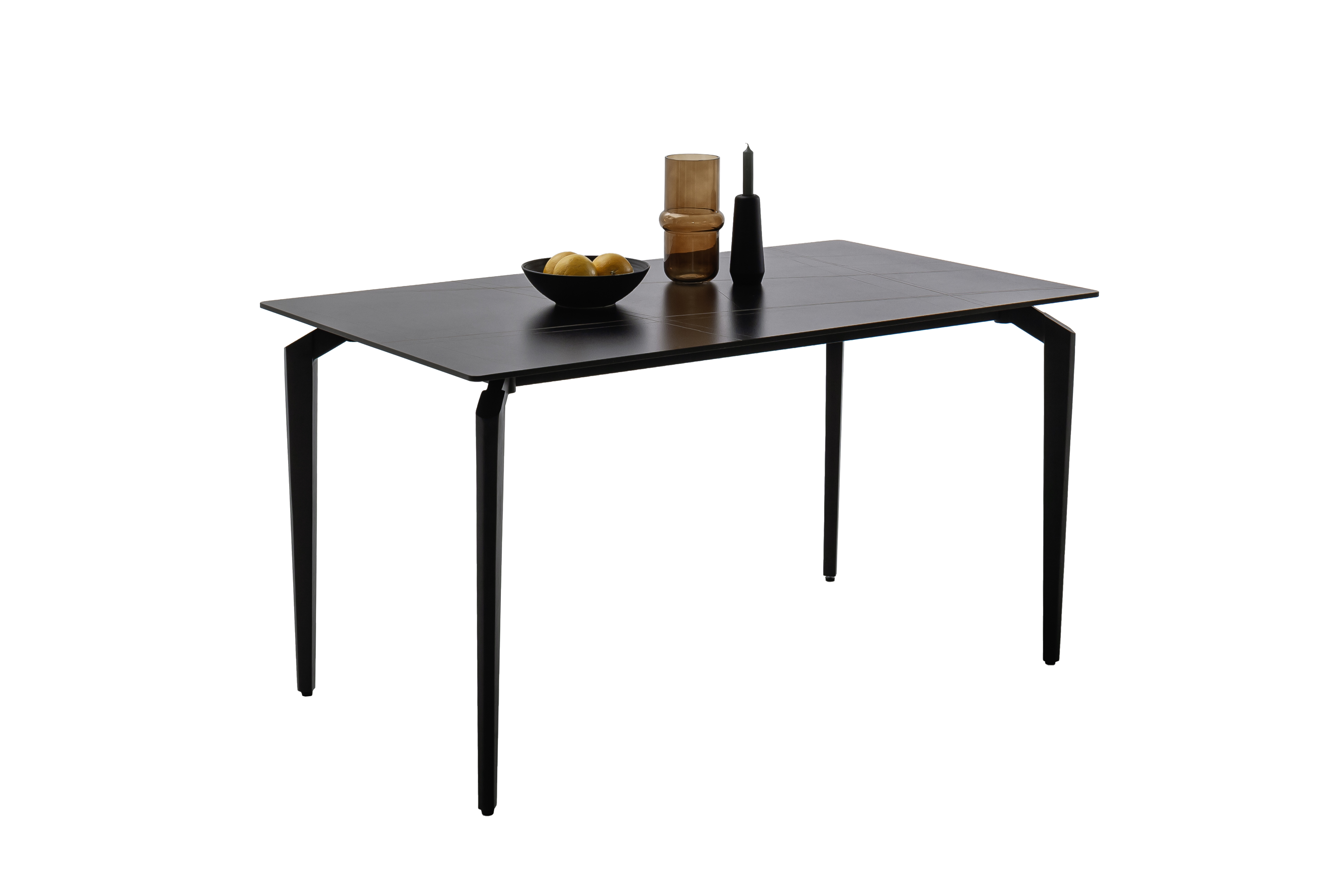 MCA Furniture Esstisch FREMONT ca. 140x80cm, H:76cm in Platte Keramik schwarz marmor.