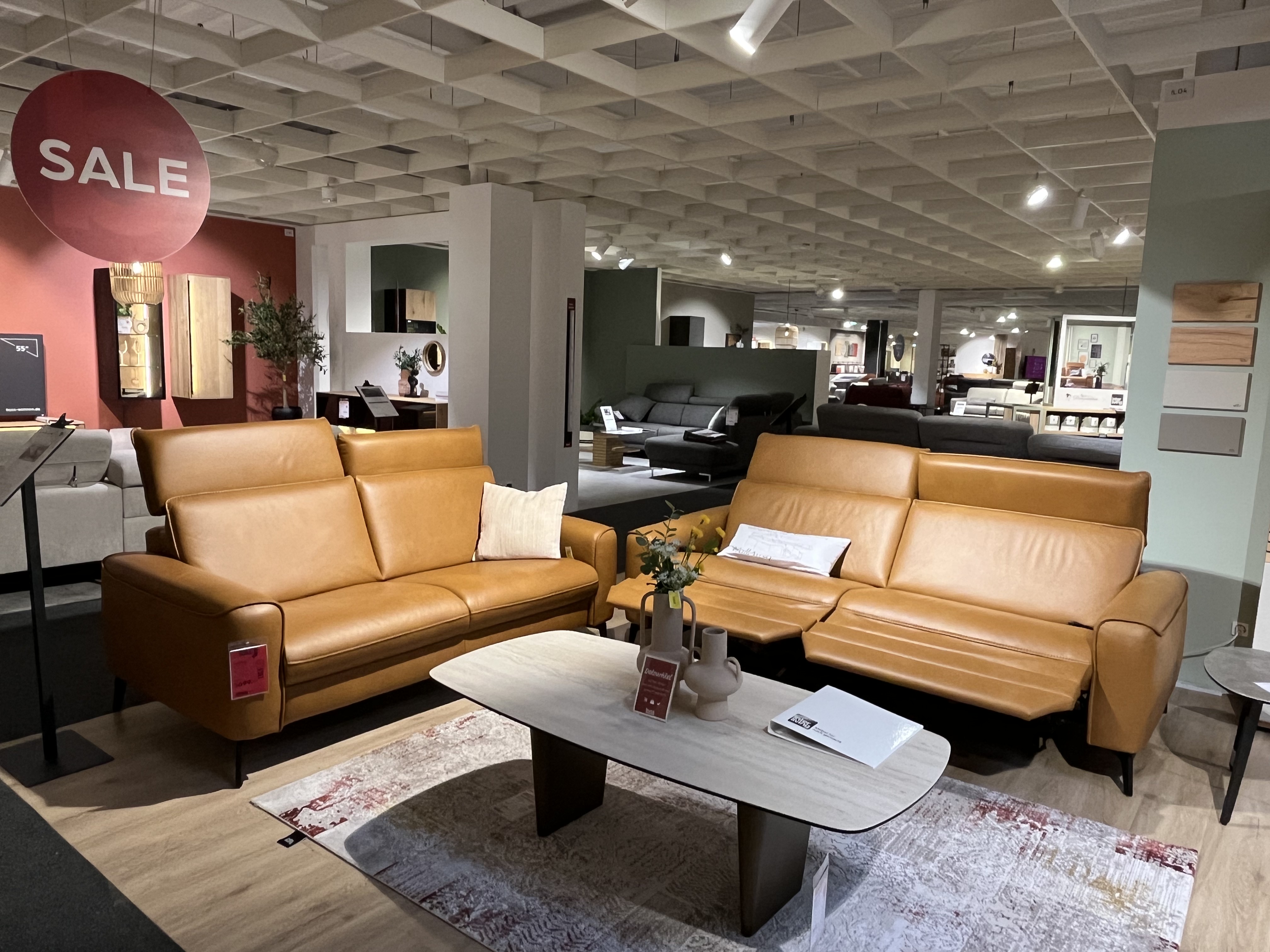 Interliving Garnitur INTERLIVING 4061 in Leder Cloudy saddle Interliving Garnitur INTERLIVING 4061 in Leder Cloudy saddle, Moebel, Drinnen, Lounge, Couch, Pflanze