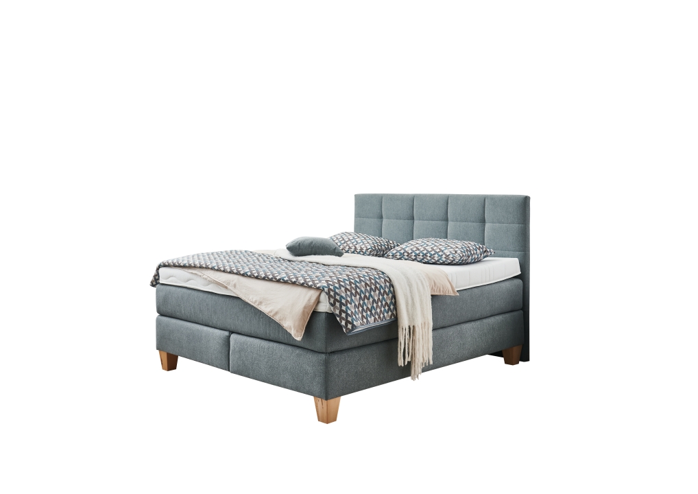 Oschmann Comfortbetten Boxspringbett OC-BX23165 ca. 180x200cm in Stoff Cleo steel, Moebel, Bett