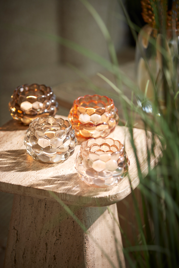 Light & Living Teelicht Havana 12,5x8,5cm in Glas pfirsich