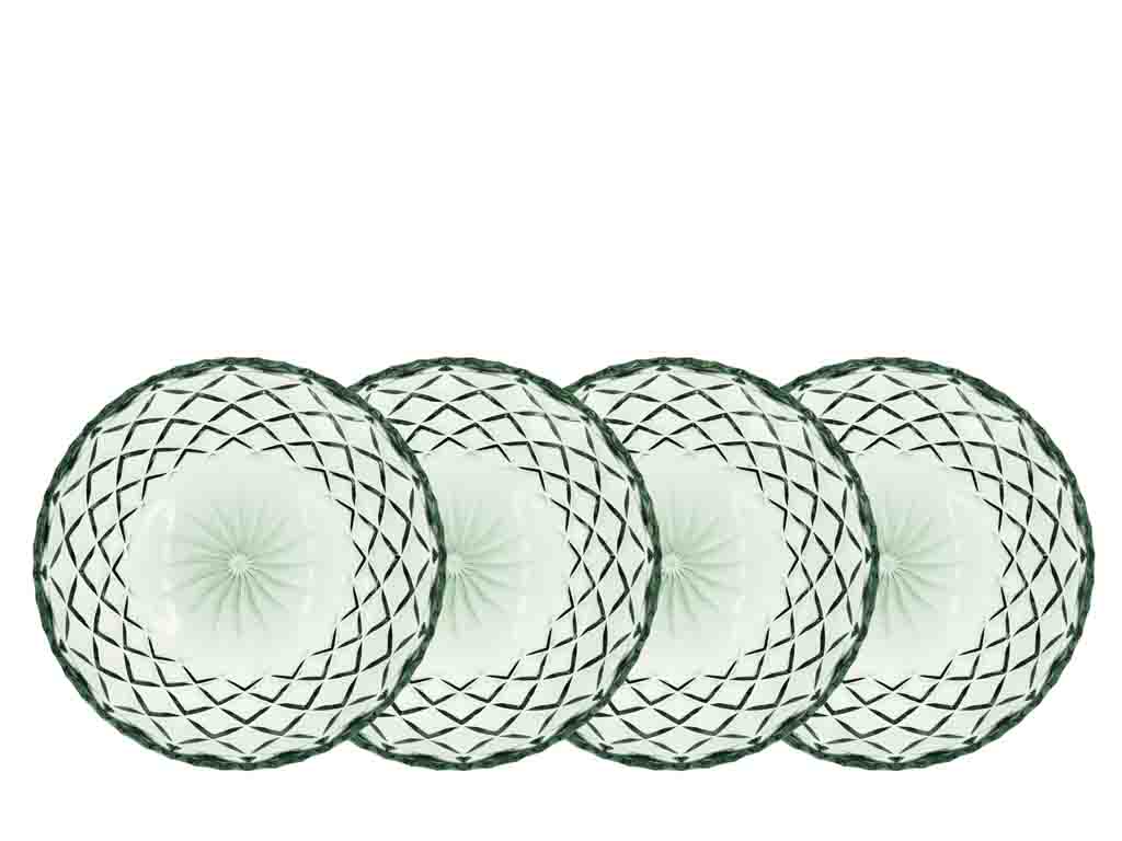Lyngby Glas Teller 16 cm in Farbe grün
