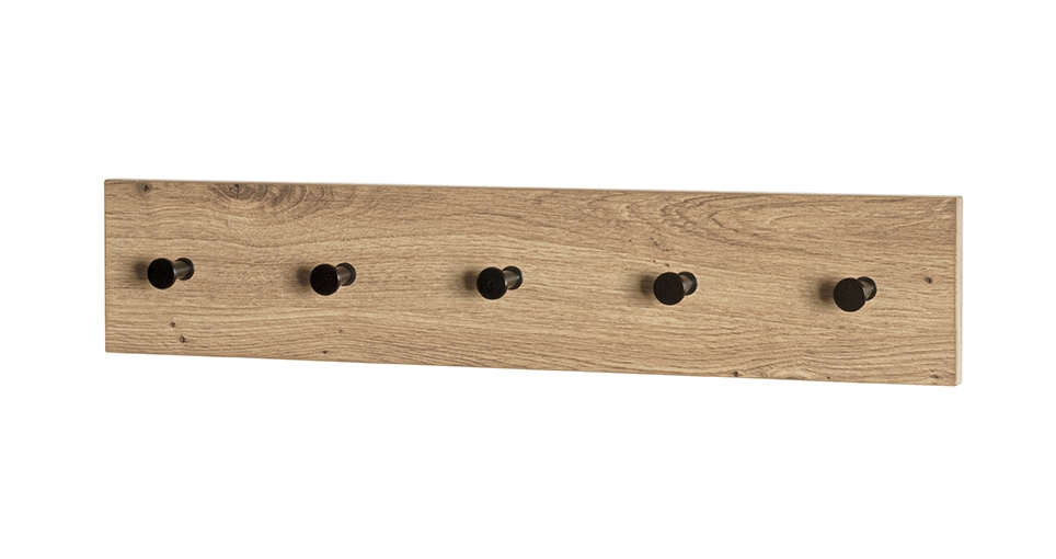 Haku Möbel Garderobenleiste ca. B60 H12 T5 cm in MDF Dekor Eiche hell mit, Holz, Kleiderständer