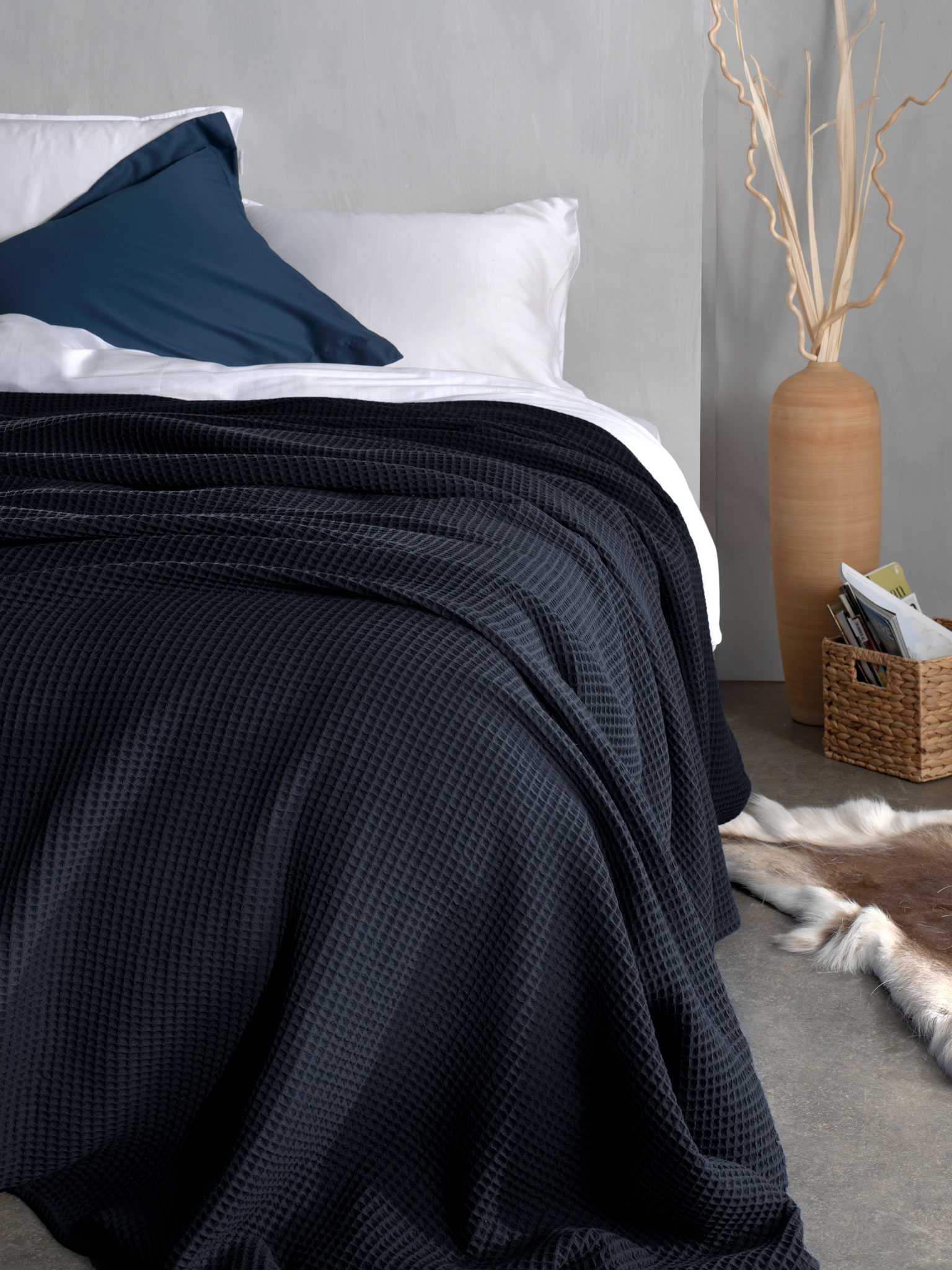 Heckettlane Bettüberwurf ca. 180x260cm in Farbe Navy-Blue