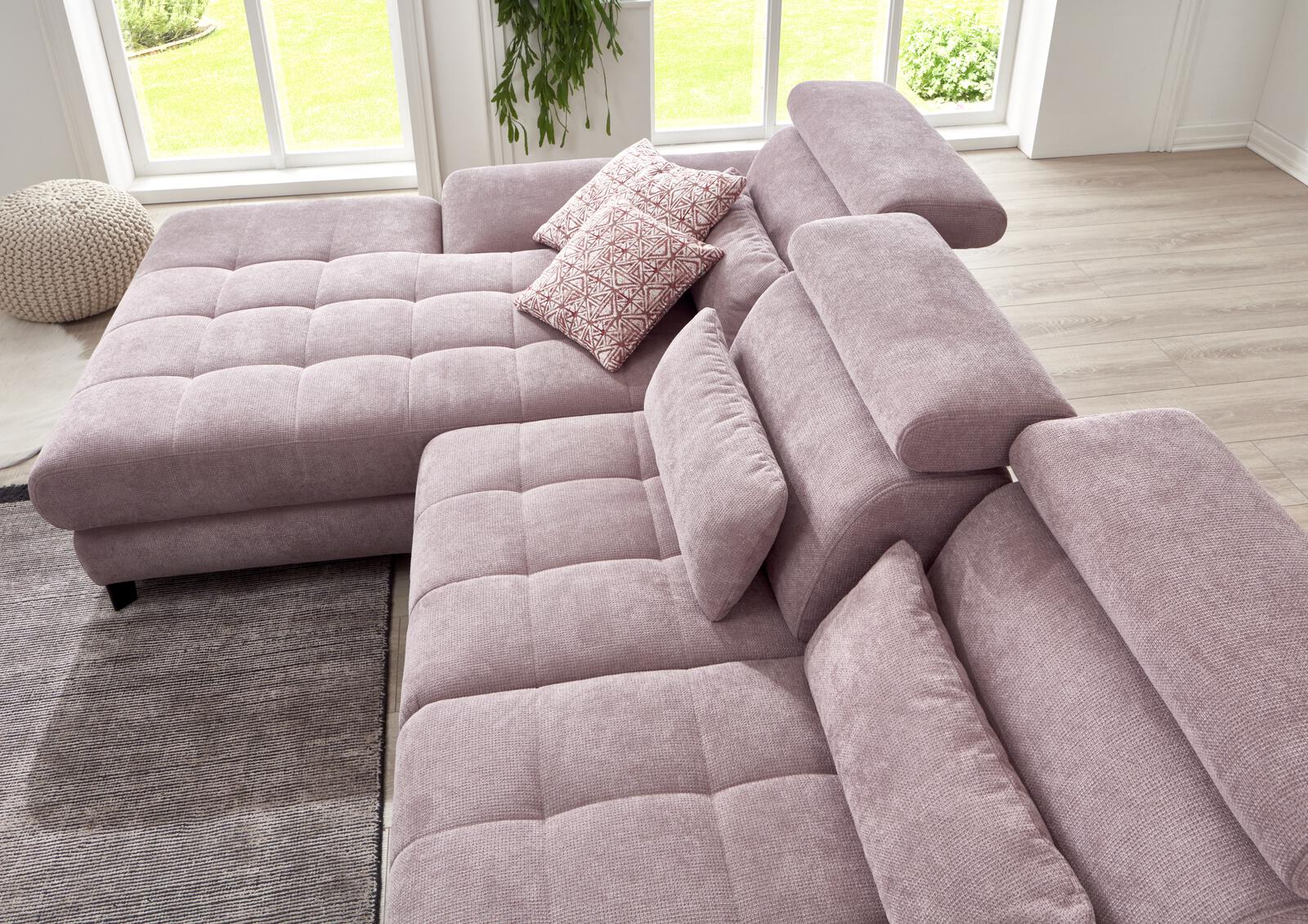 Poco Eckkombination Torino ca. 186 x 282 cm in Stoff Paris flieder, Moebel, Couch