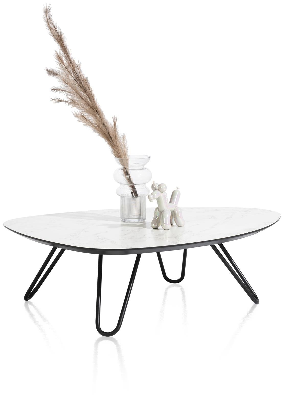 XOOON Couchtisch Masura in Marmoroptik weiß, ca. 88 x 110 cm
