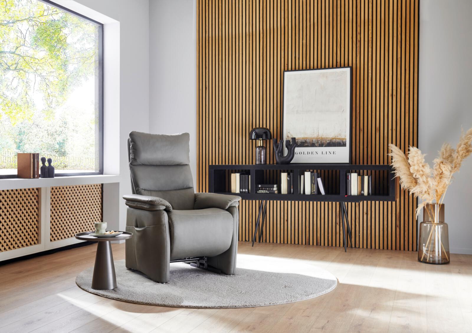 Polsteria Relaxsessel TIMELESS 2.0 COMFORT RELAXX in Leder Evita smoke