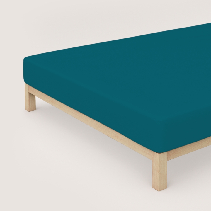 Schlafgut Casual Spannbettlaken ca. 90x190-100x200cm in Farbe Petrol Deep